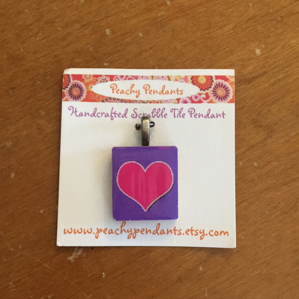 Scrabble heart pendant